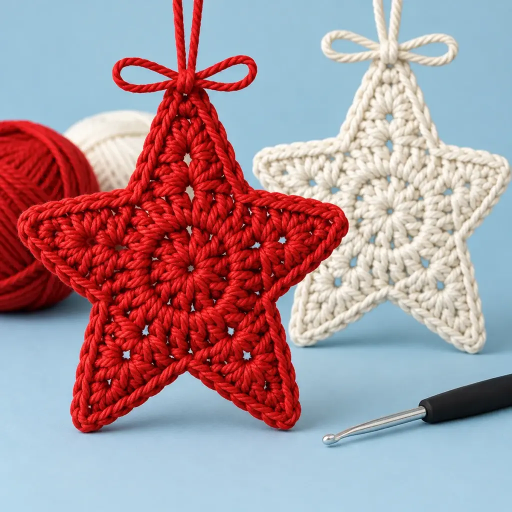 Cozy Five-Point Christmas Crochet Star Ornament Tutorial article image 4