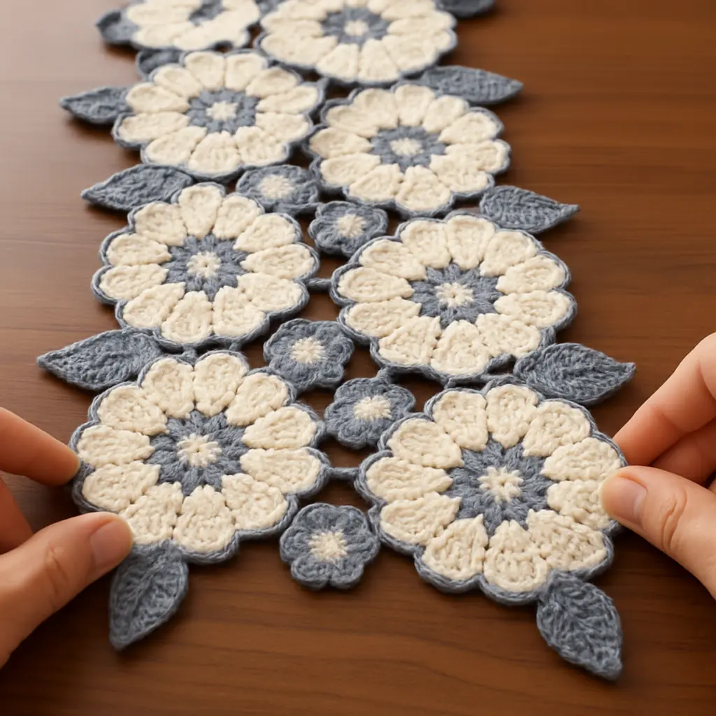 Floral Crochet Table Runner: Full Pattern Inside