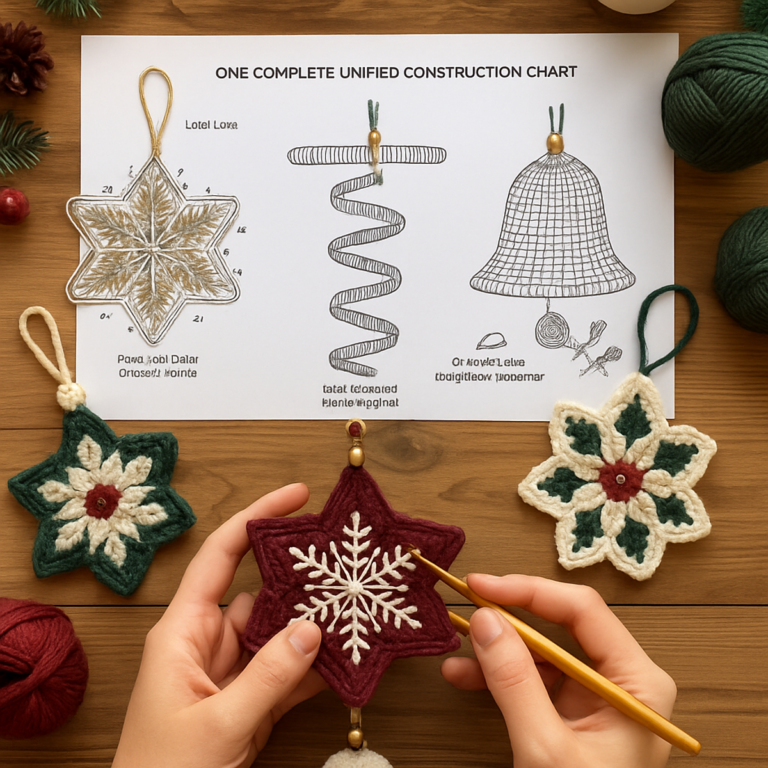 FULL PATTERN 🧶 Cozy Snowflake Star Ornament Tutorial