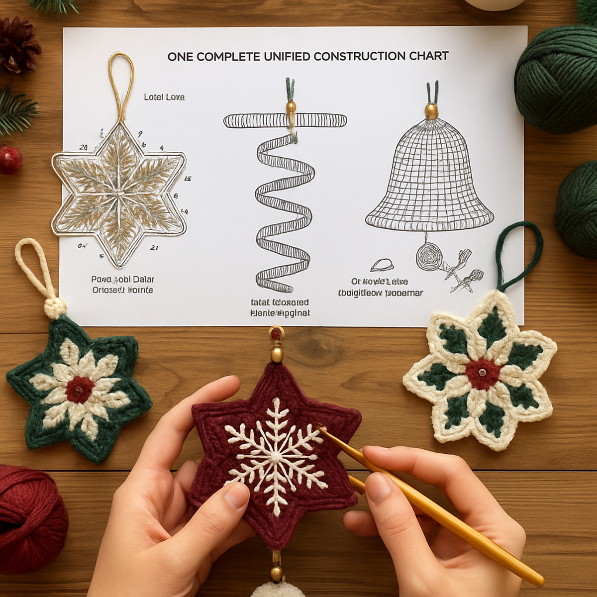 FULL PATTERN 🧶 Cozy Snowflake Star Ornament Tutorial