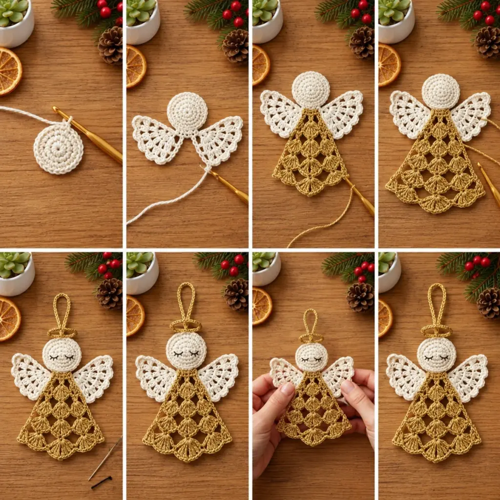 Golden Christmas Crochet Angel Ornament: A Festive Delight! article image 3
