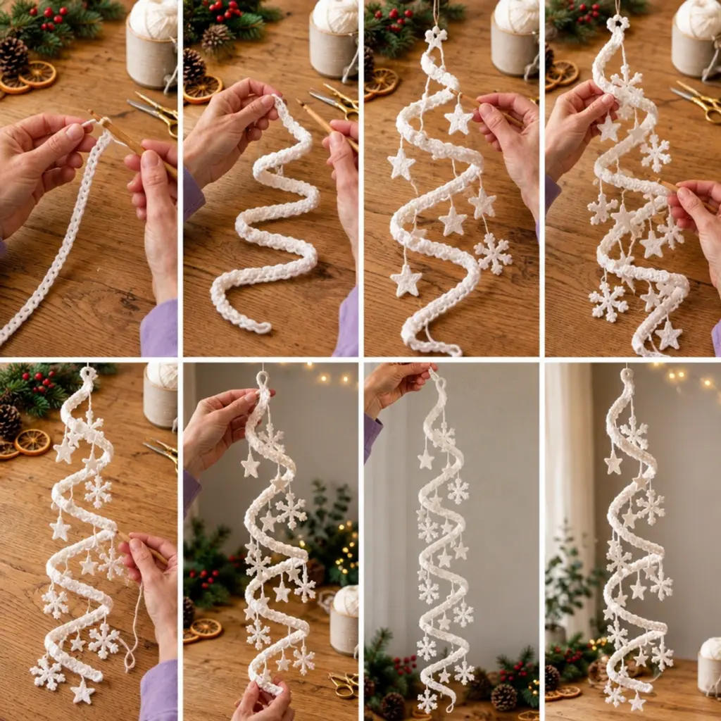 Hanging Christmas Snowflake Spiral Garland: Elegant & Easy Decor article image 3