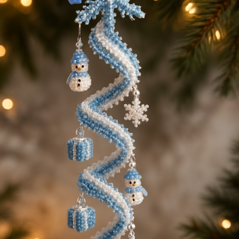 Icy Crochet Christmas Corkscrew: A Festive DIY Delight
