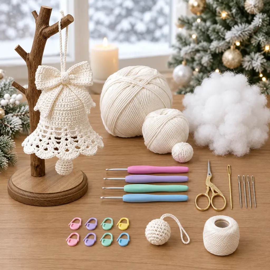 Delightful Ivory Crochet Christmas Bell Ornament to Craft Today! article image 2