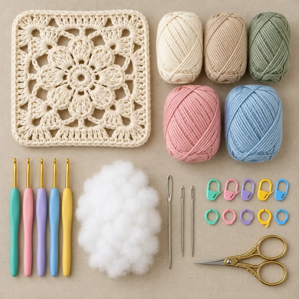 Delicate Ivory Eight-Petal Floral Lace Granny Square Tutorial article image 2