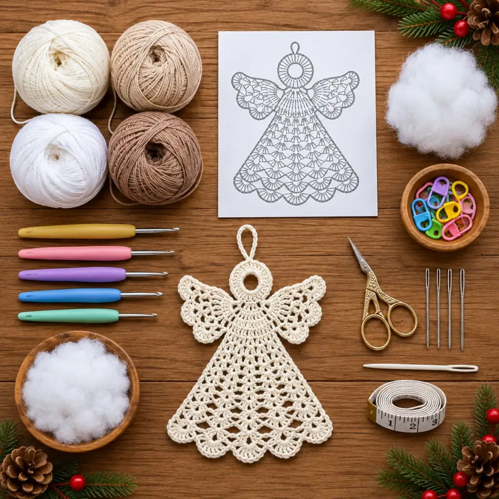 Ivory White Lace Crochet Christmas Angel Ornament: A Cozy DIY Delight article image 2