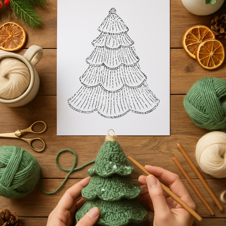 Charming Layered Crochet Christmas Tree Ornament Tutorial