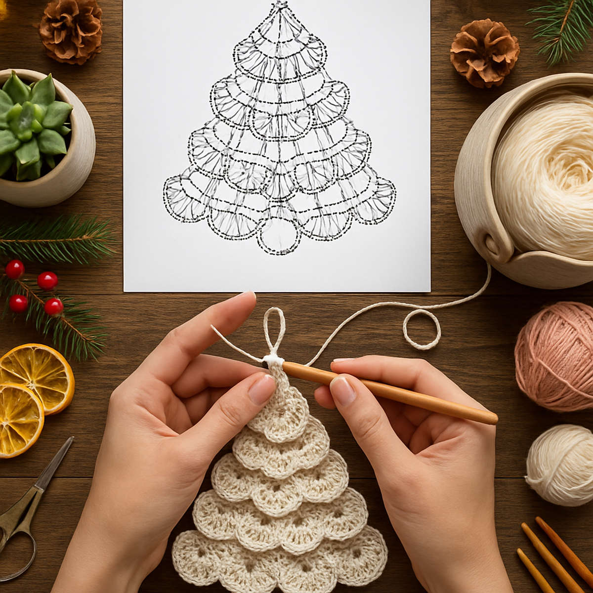 Cozy Layered Crochet Christmas Tree Ornament Tutorial