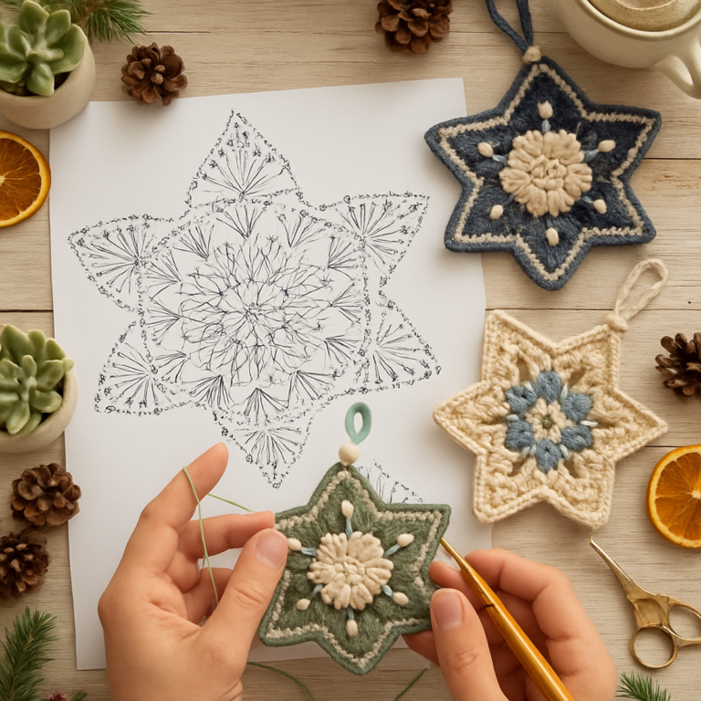 Charming Layered Crochet Star Christmas Ornament Pattern