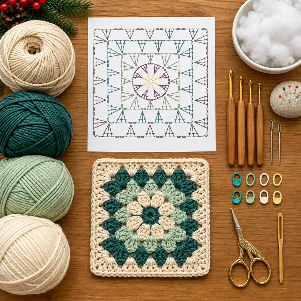 Layered Teal and Sage Floral Granny Square: A Cozy Creation article image 2
