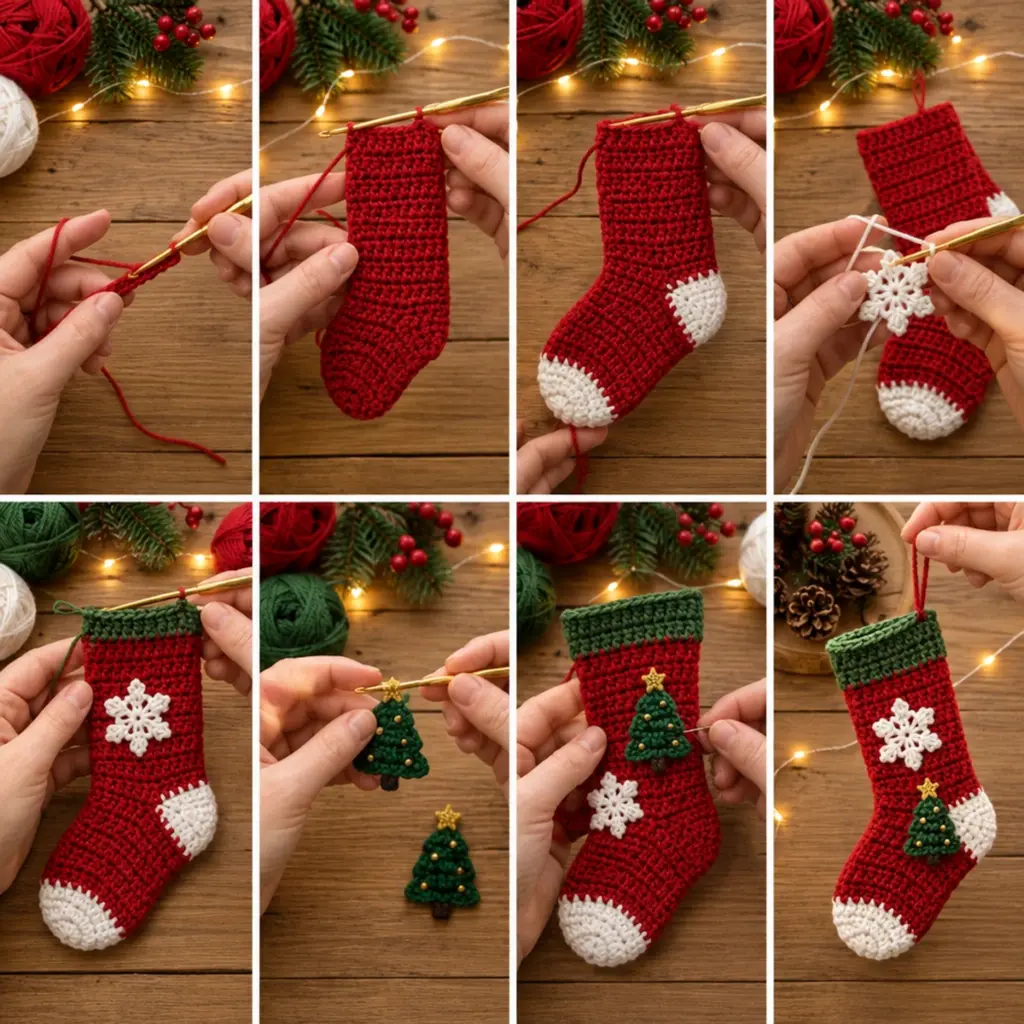 Cozy Mini Christmas Crochet Stocking Ornaments to Make & Cherish article image 3