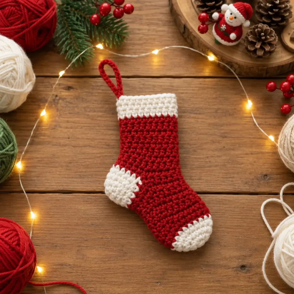 Cozy Mini Christmas Crochet Stocking Ornaments to Make & Cherish article image 4
