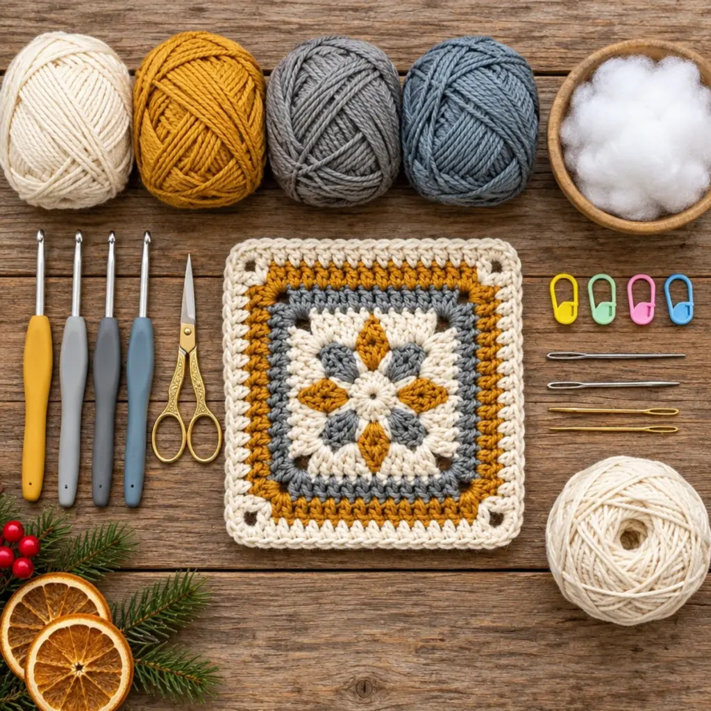 Cozy Neutral Flower Granny Square: A Quick Crochet Delight article image 2