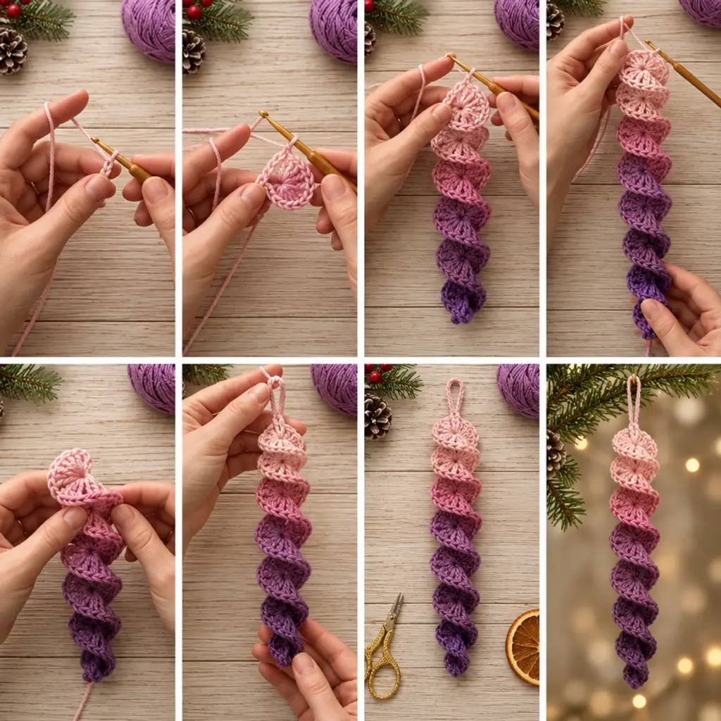 Ombré Spiral Crochet Christmas Ornament: A Cozy Design Adventure article image 3