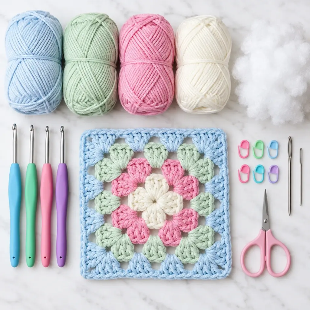 Pastel Bloom Flower Granny Square: Create Your Cozy Decor article image 2