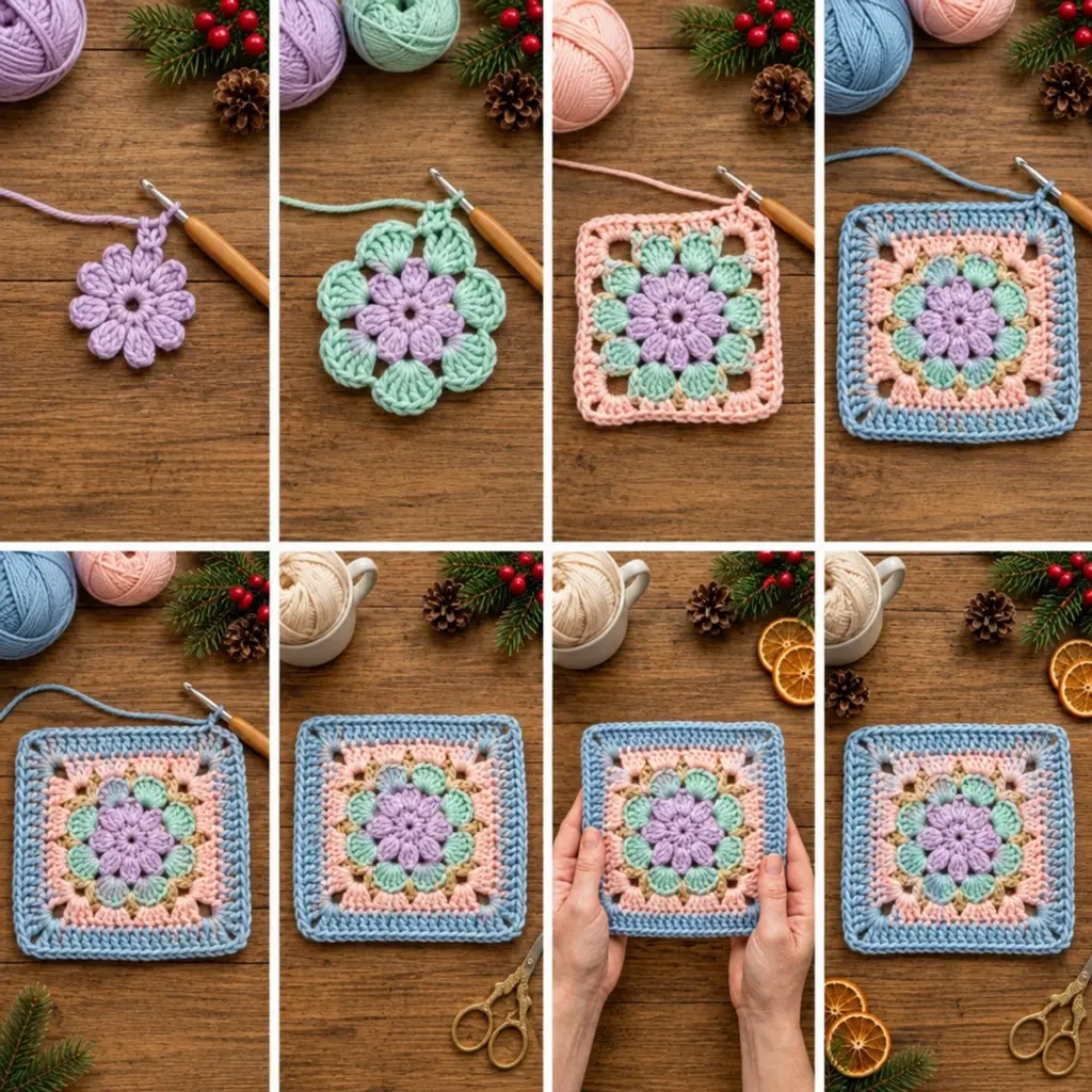 Pastel Lavender Bloom Floral Granny Square: A Cozy DIY Delight article image 3