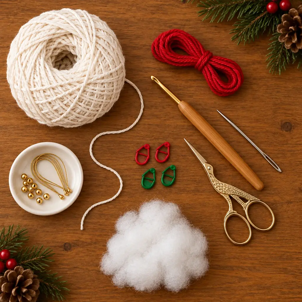 Materials and tools for this crochet project