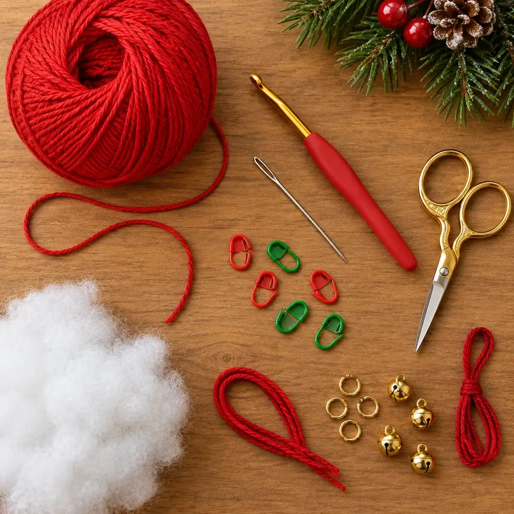 Materials and tools for this crochet project