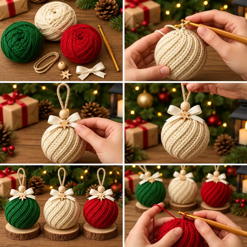 Step-by-step crochet project collage