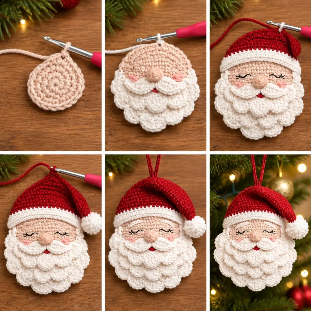 Step-by-step crochet project collage