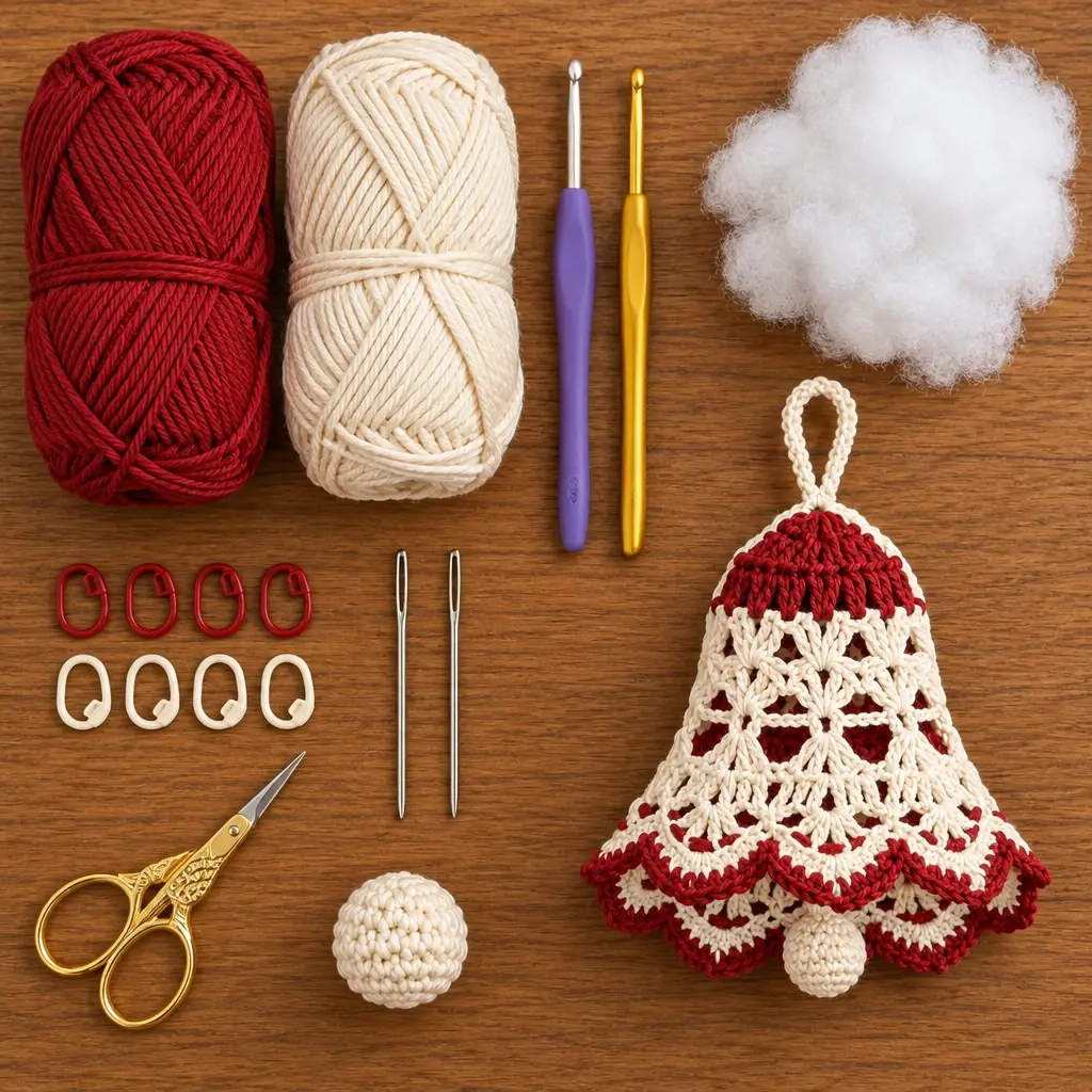 Vintage Lace Crochet Christmas Bell Ornament for Cozy Decor article image 2