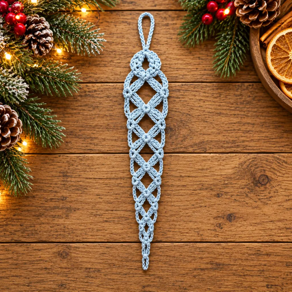 Powder-Blue Lace Icicle for Winter Hanging featured image