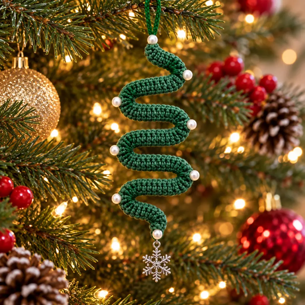 Charming Crochet Corkscrew Christmas Ornament Tutorial article image 4