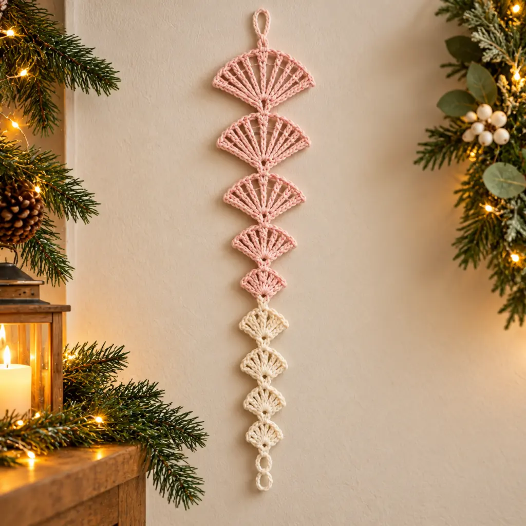 Cozy Tapered Crochet Fan Hanging Ornament Tutorial article image 4