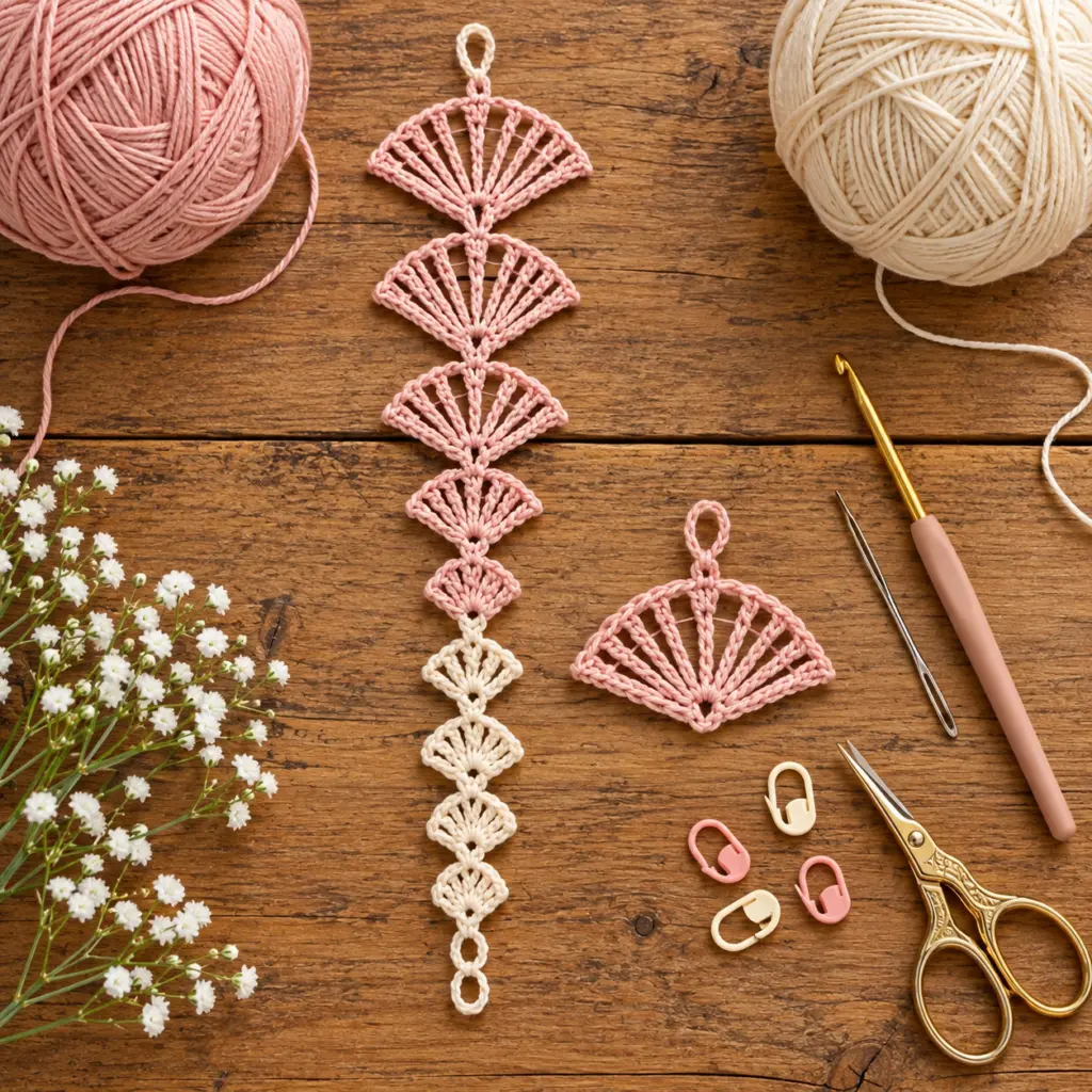 Cozy Tapered Crochet Fan Hanging Ornament Tutorial article image 2