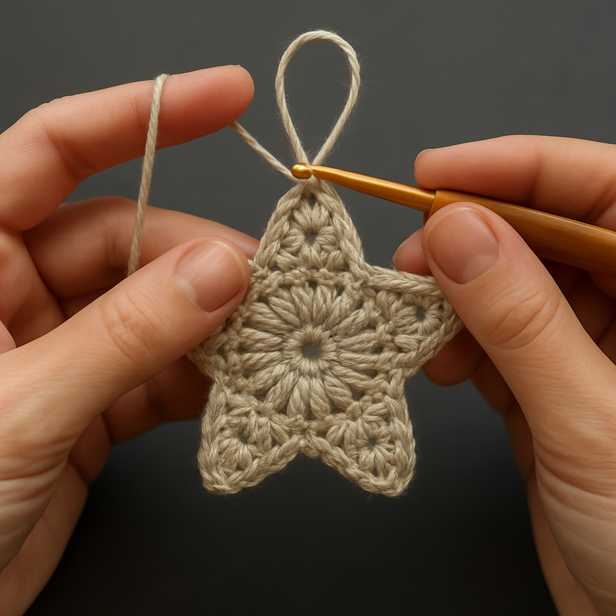 Rustic Linen Crochet Star Ornament: A Cozy Festive Make