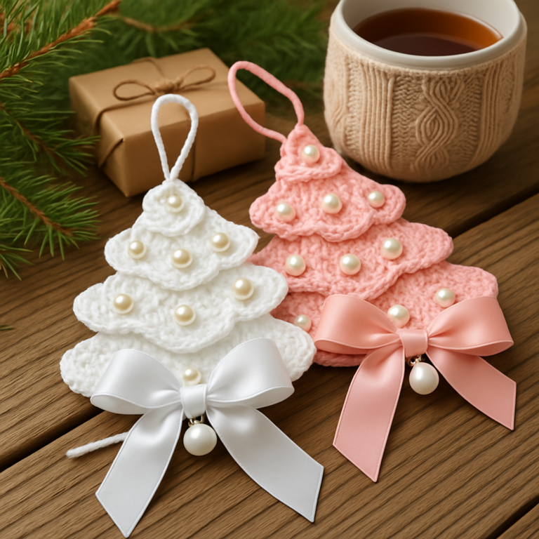 Cozy Scalloped Crochet Christmas Tree Ornament DIY