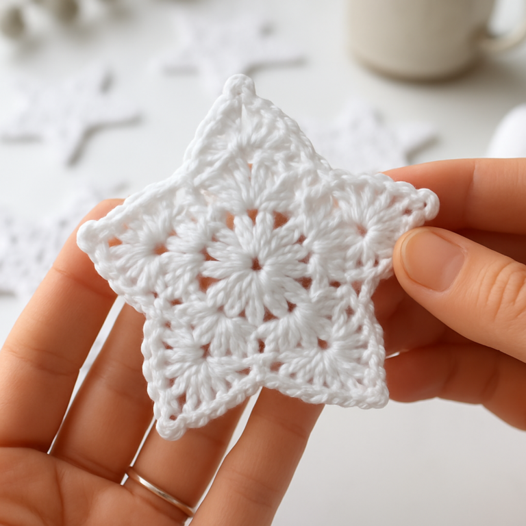 Delightful Six Point Crochet Snowflake Ornament Pattern