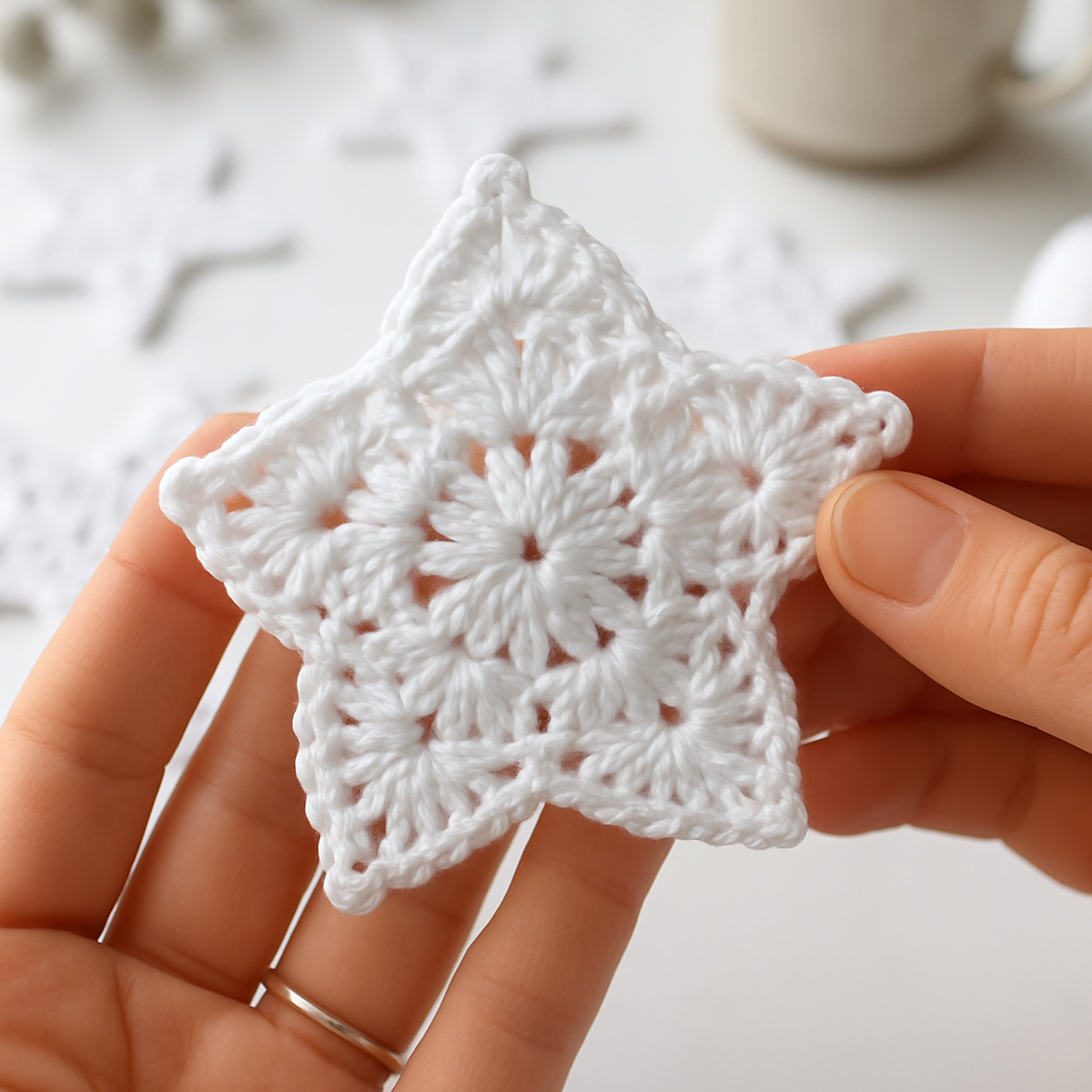 Delightful Six Point Crochet Snowflake Ornament Pattern