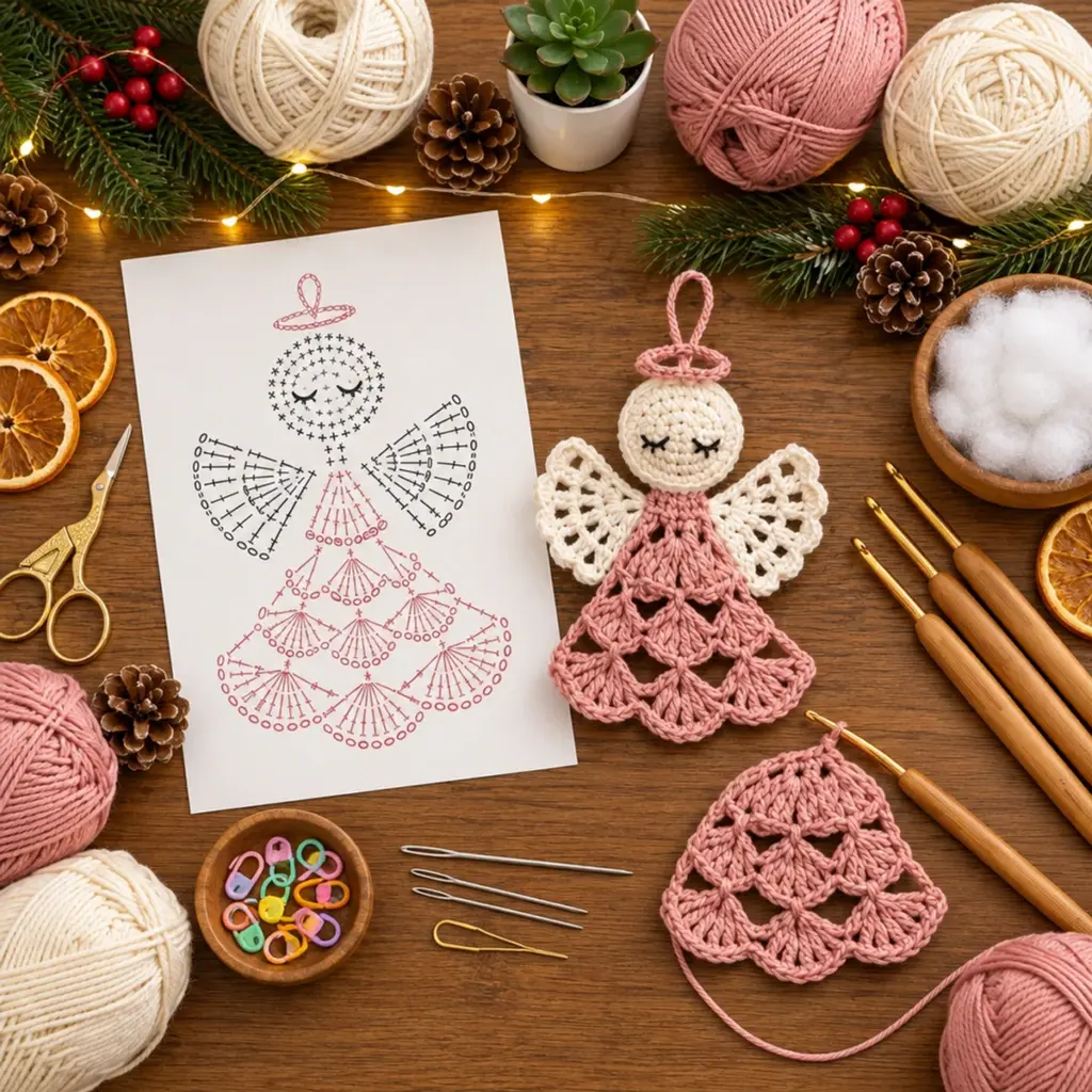 Cozy Sleeping Crochet Angel Christmas Ornament Tutorial article image 2
