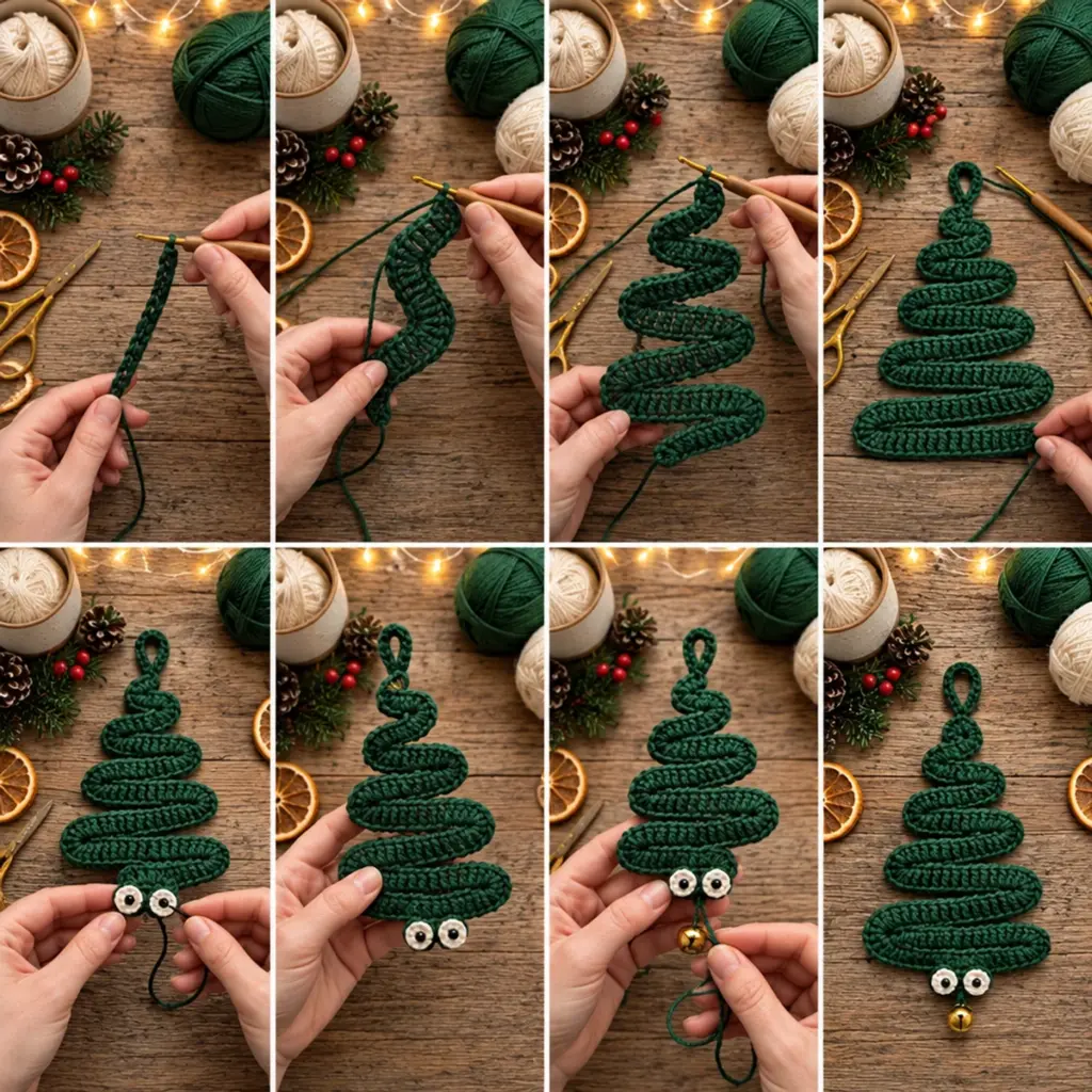 Spiral Crochet Christmas Tree Hanging Ornaments: Cozy & Cute! article image 3
