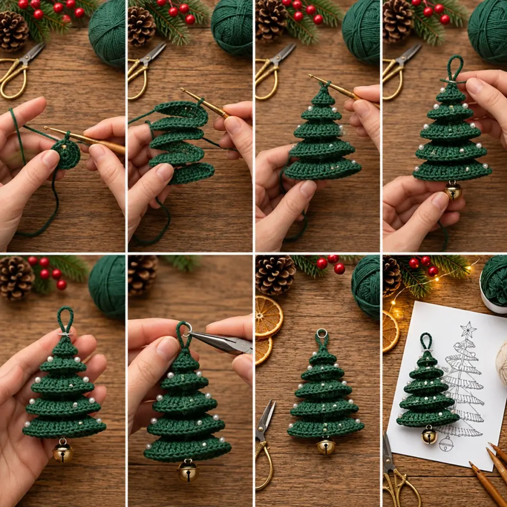 Spiral Crochet Christmas Tree Ornament: A Cozy Holiday Delight article image 3