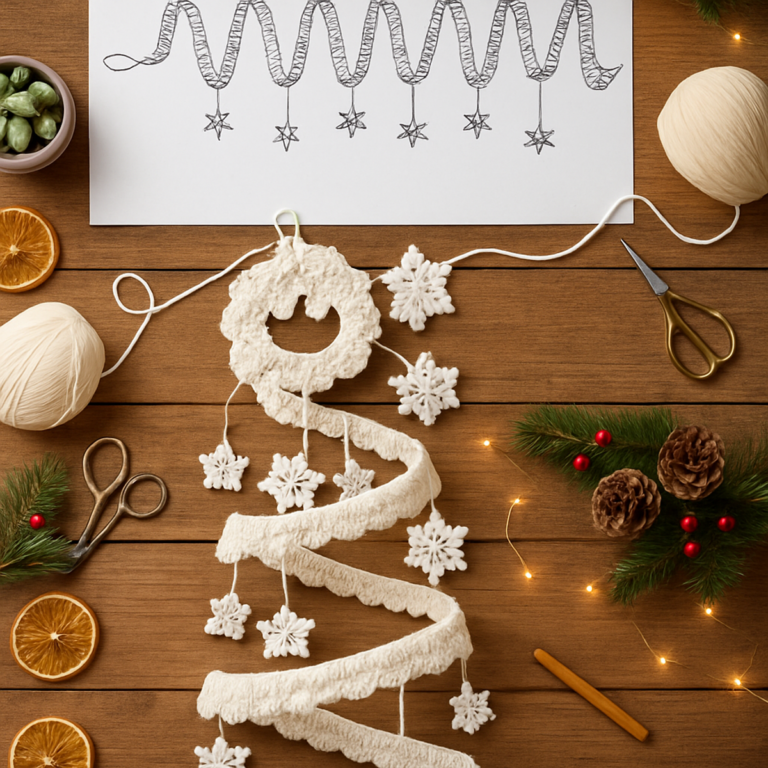Spiral Snowflake Christmas Hanging Garland: A Cozy DIY Delight