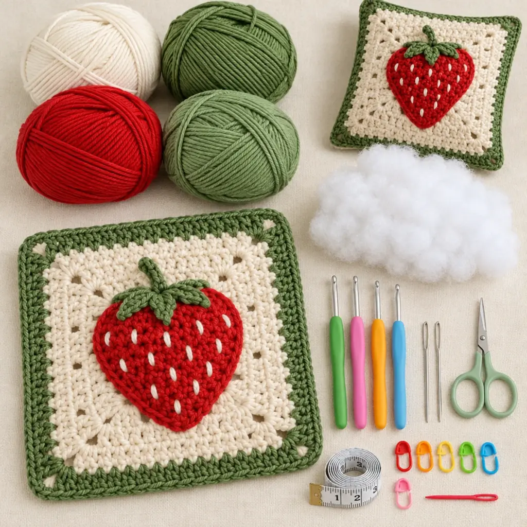 Cozy Strawberry Cottage Garden Granny Square — FREE PATTERN article image 2