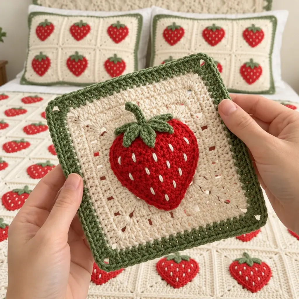 Cozy Strawberry Cottage Garden Granny Square — FREE PATTERN article image 4
