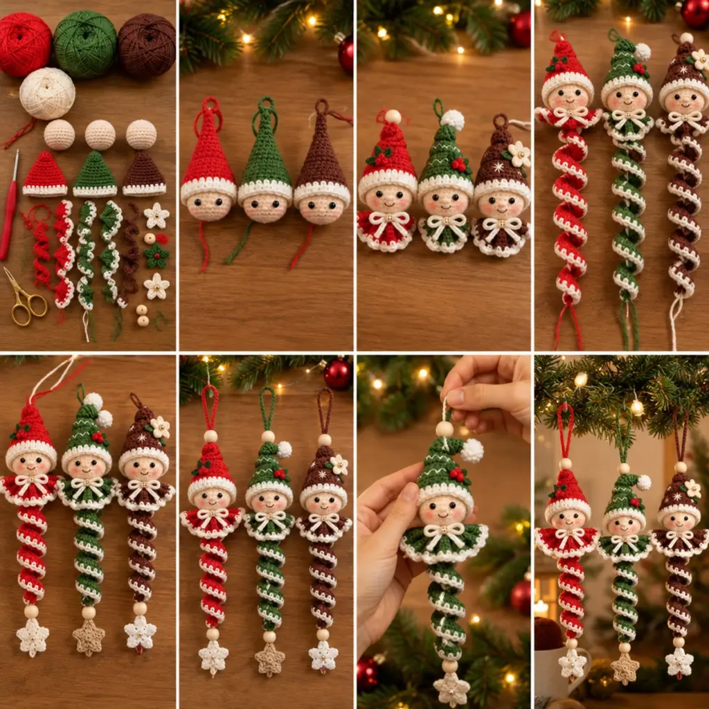 Craft Cozy Three Little Christmas Elves Crochet Ornaments article image 3