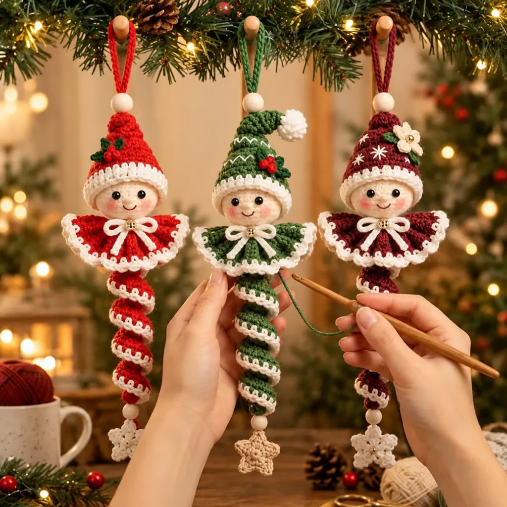 Craft Cozy Three Little Christmas Elves Crochet Ornaments article image 4