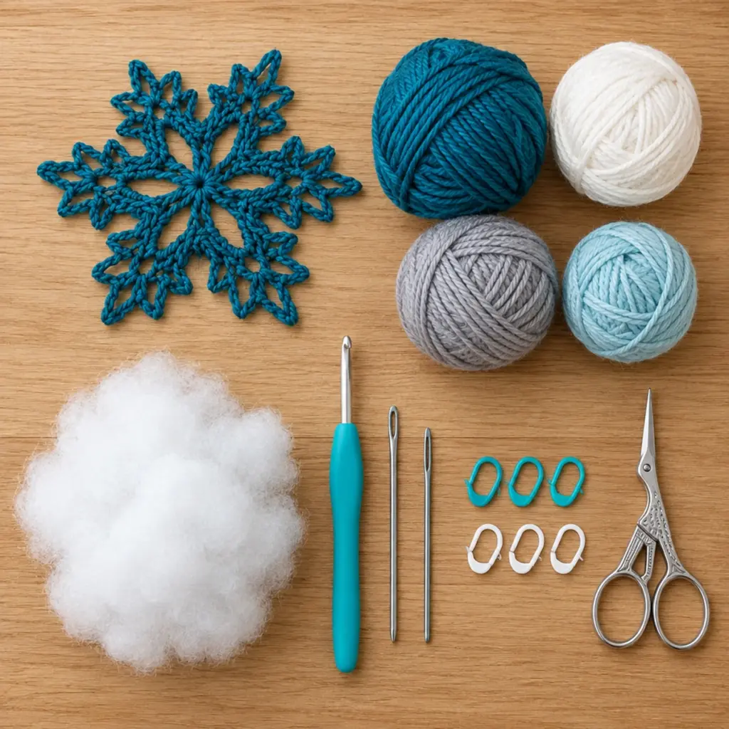 Delightful Turquoise Six-Point Lace Crochet Snowflake article image 2