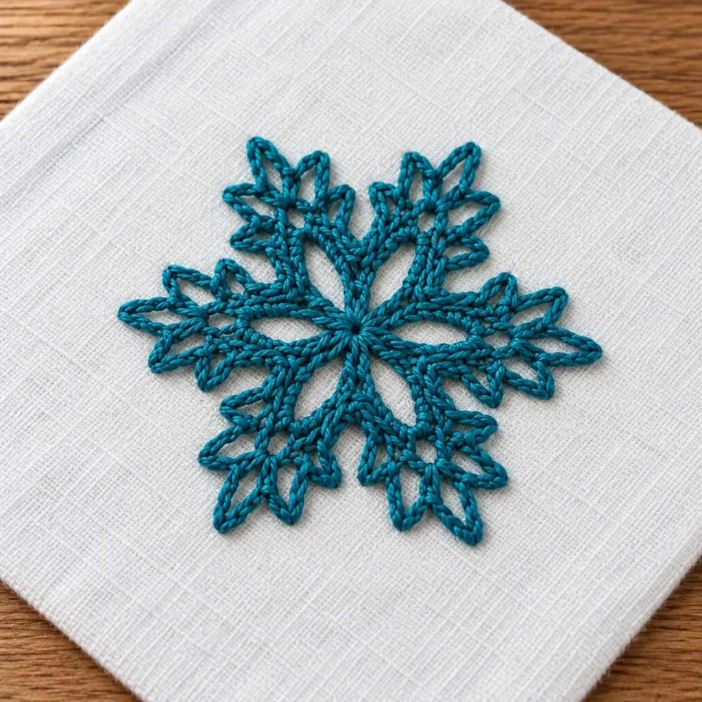 Delightful Turquoise Six-Point Lace Crochet Snowflake article image 4