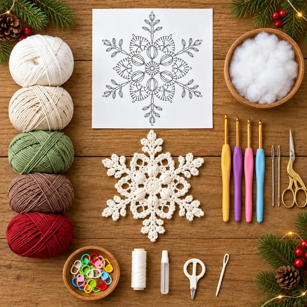 Delicate White Christmas Snowflake Crochet Ornament Pattern article image 2
