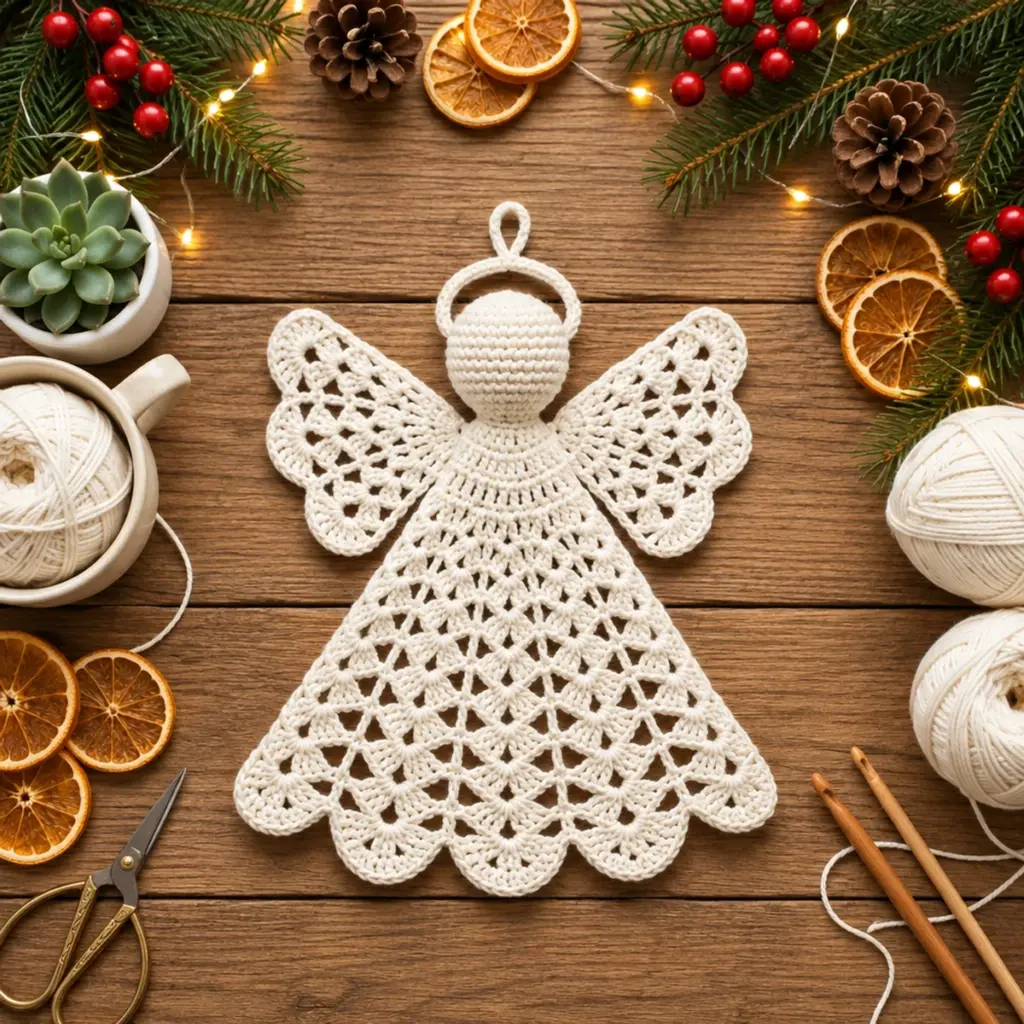 Charming White Crochet Christmas Angel Ornament Pattern article image 4